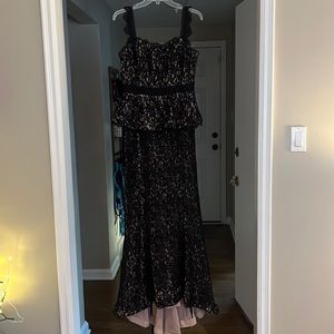 Black lace prom dress